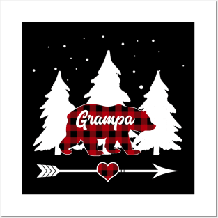 Grampa Bear Buffalo Red Plaid Matching Family Christmas Posters and Art